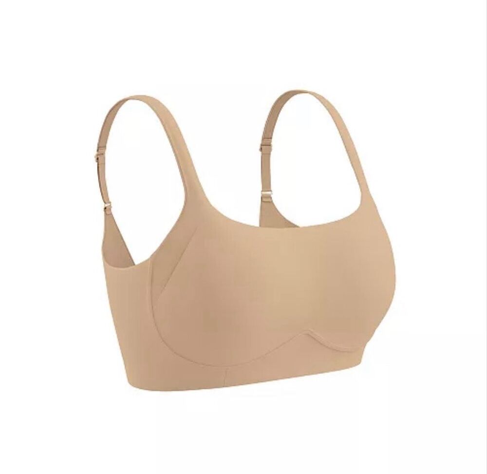 Leonisa Everyday High Coverage Wireless Support Bra Golden Beige Small